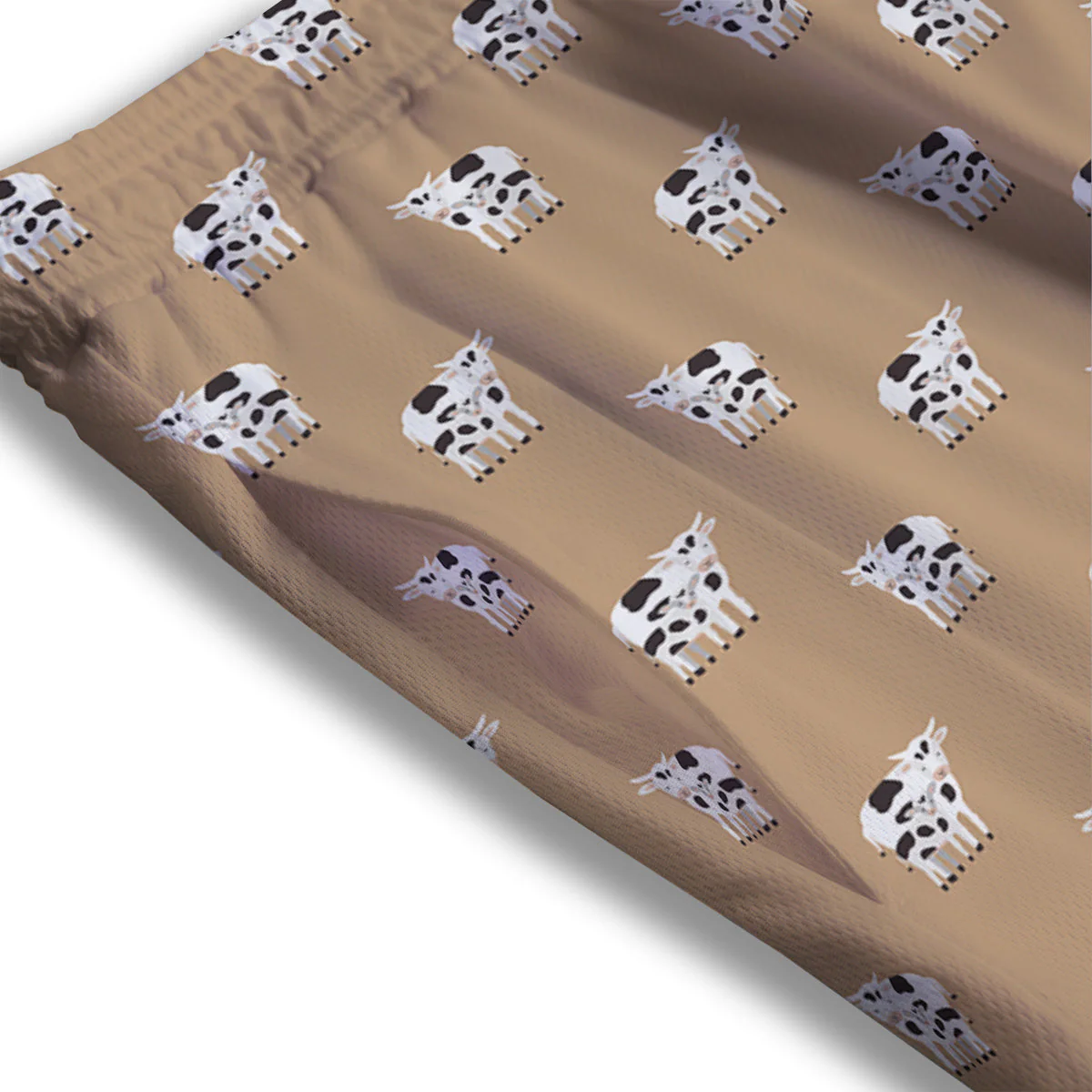 Cow Cute And Baby Cow Print Pattern Mesh Shorts - Image 3