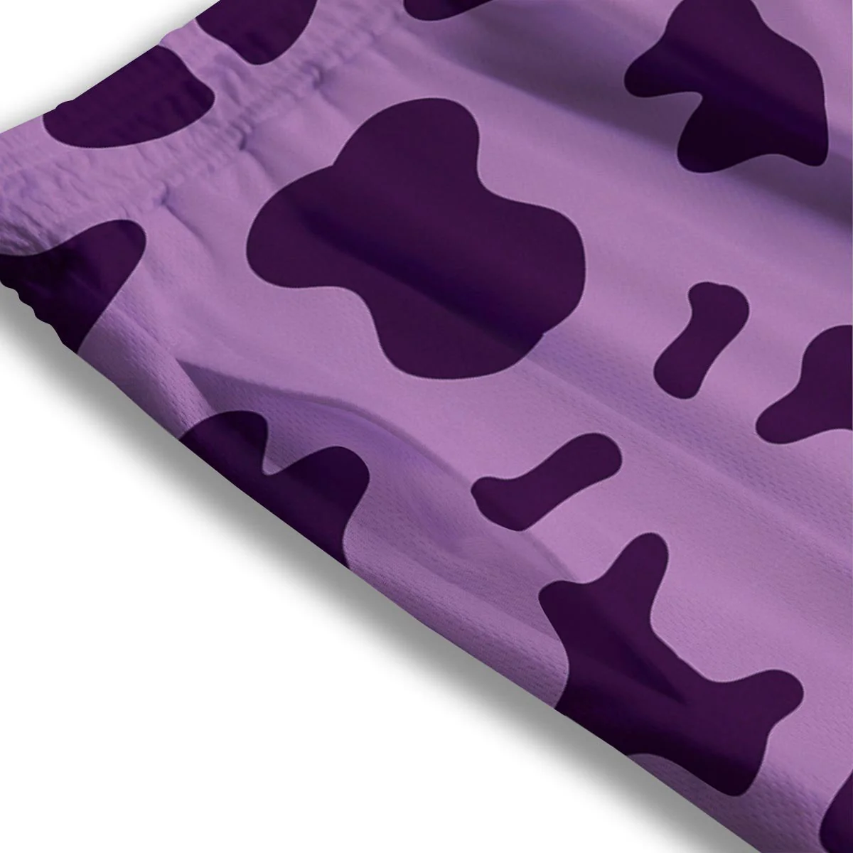 Cow Purple Print Pattern Mesh Shorts - Image 3