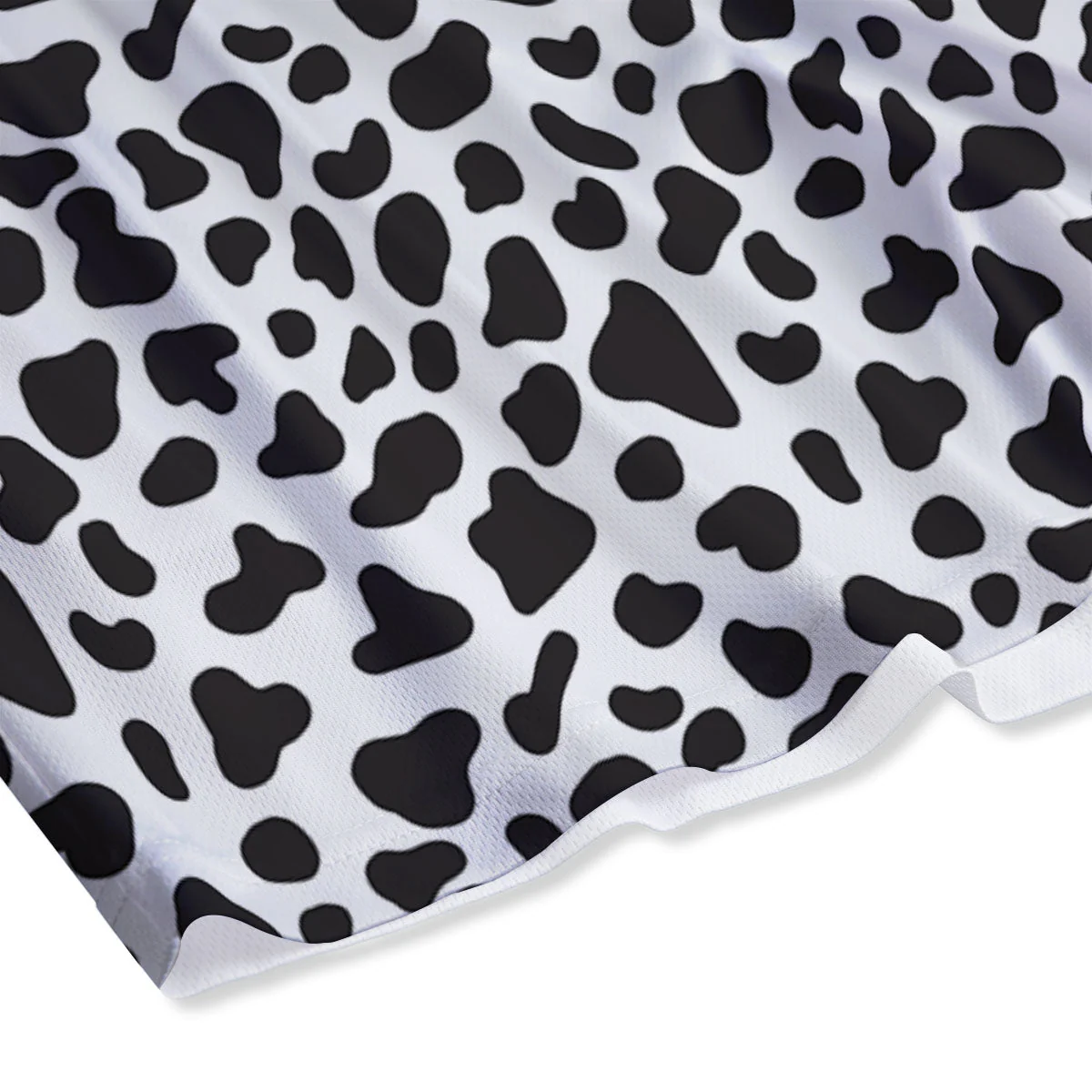 Cow White And Black Print Mesh Shorts - Image 4