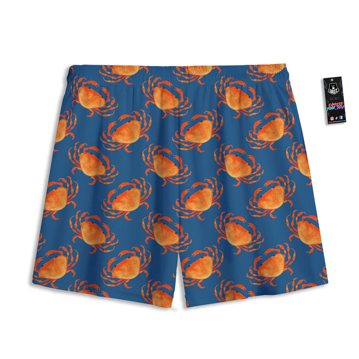 Crab Watercolor Print Pattern Mesh Shorts - Image 2