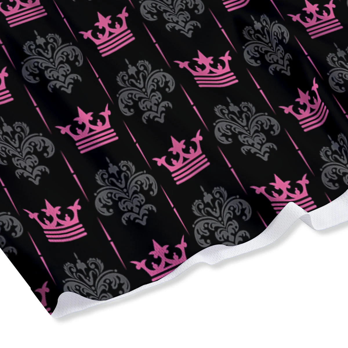 Crown Pink Print Pattern Mesh Shorts - Image 4