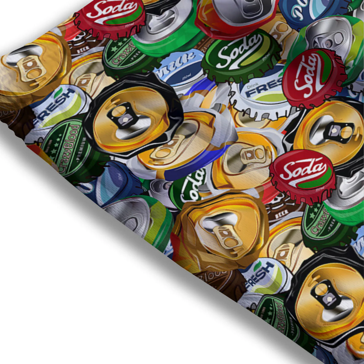 Crumpled Cans And Caps Print Pattern Mesh Shorts - Image 3