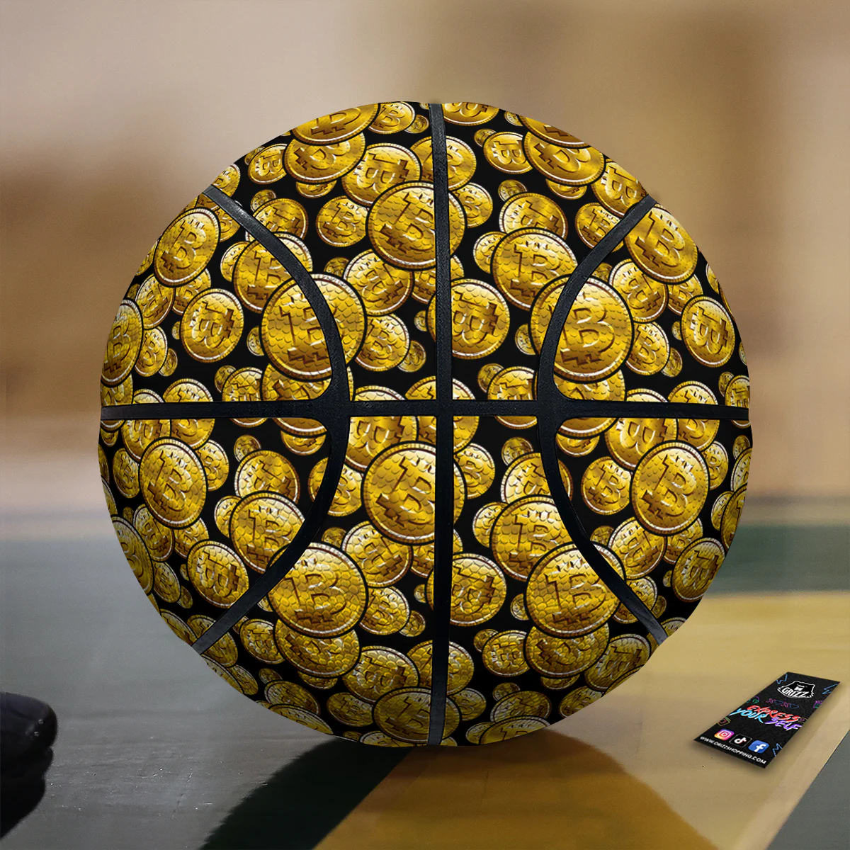 Crypto Bitcoin Print Pattern Basketball