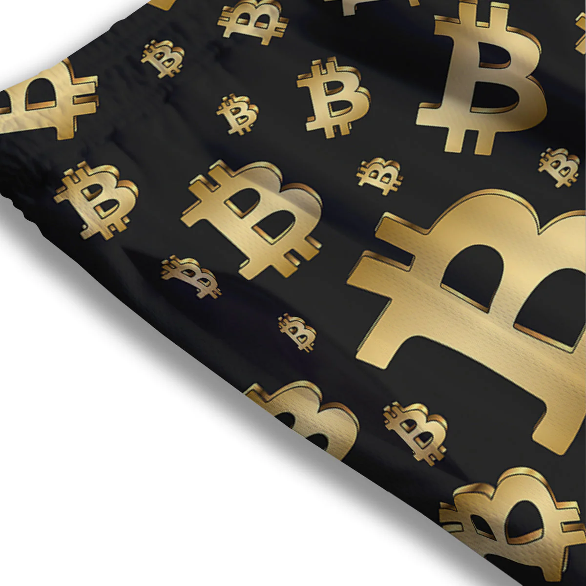 Cryptocurrency Bitcoin Print Pattern Mesh Shorts - Image 3