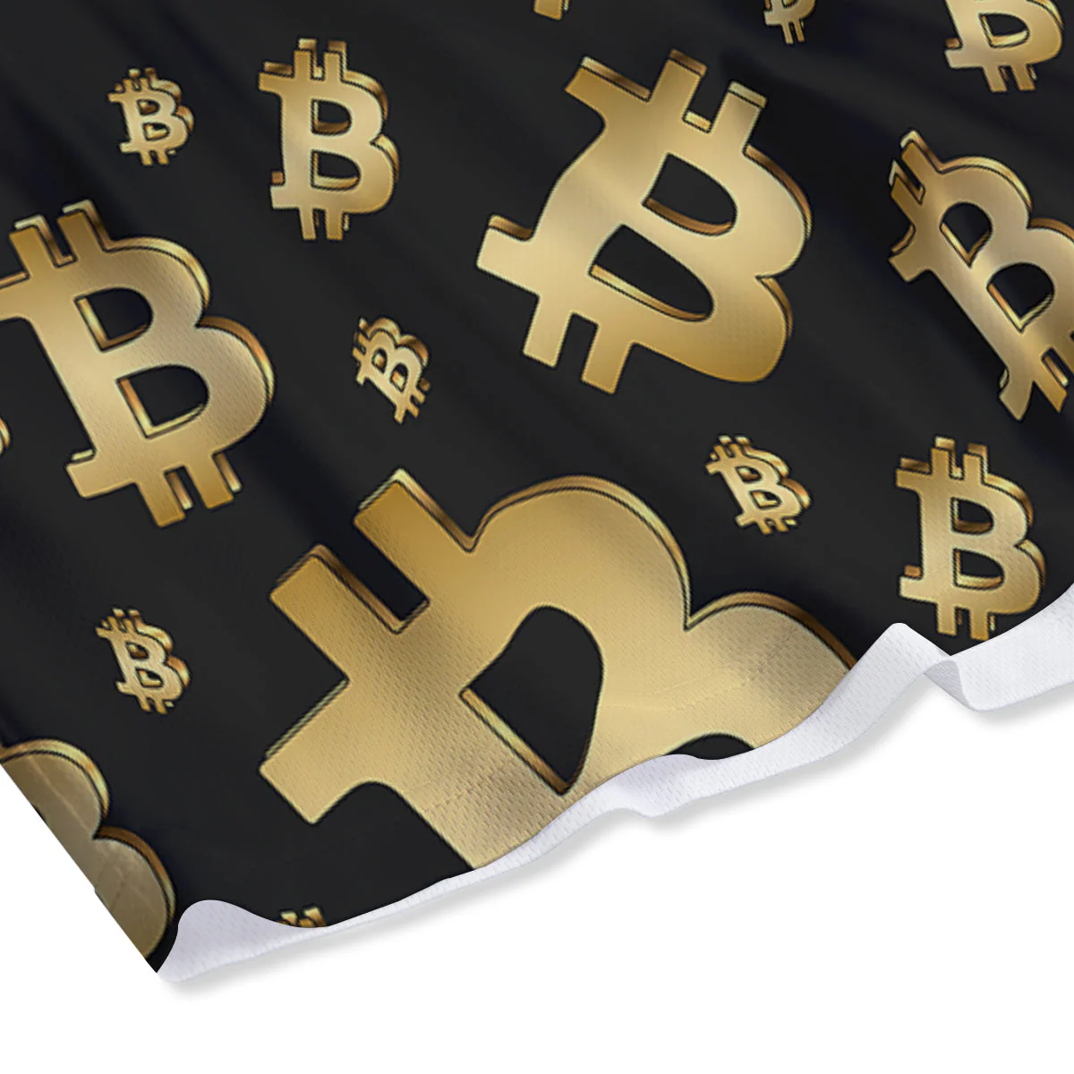 Cryptocurrency Bitcoin Print Pattern Mesh Shorts - Image 4