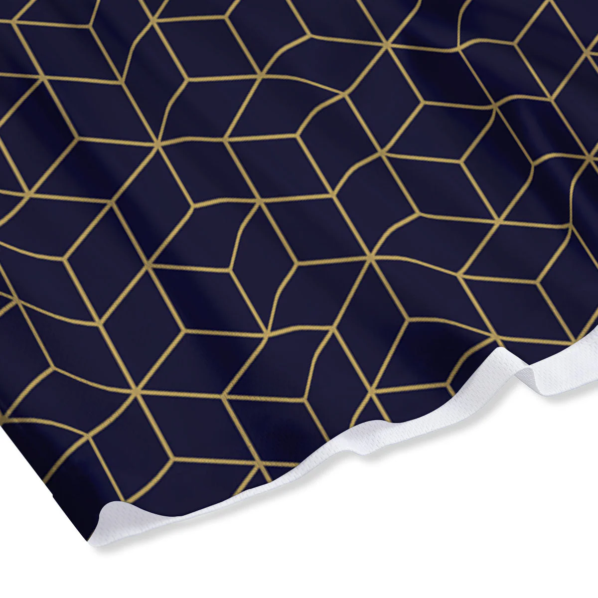 Cube Shape Black Geometric Print Pattern Mesh Shorts - Image 4