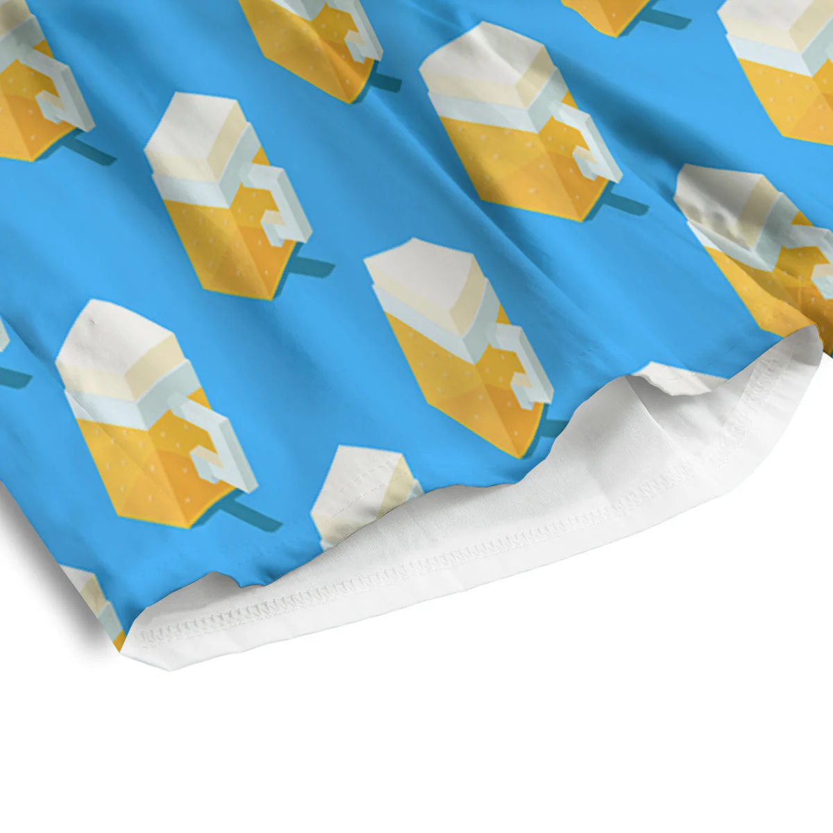 Cubic Beer Mugs On Blue Print Pattern Men's Athletic Shorts - Image 4