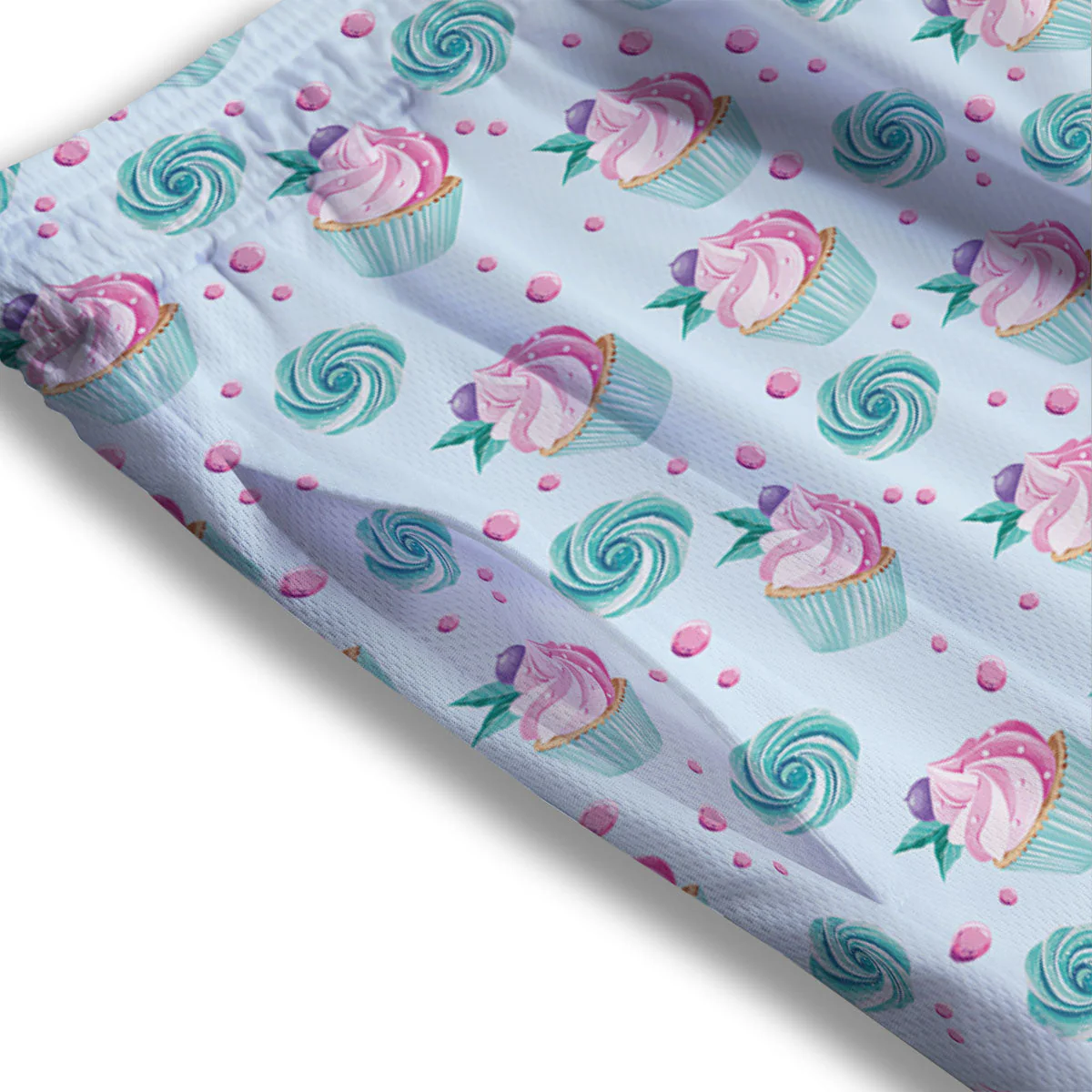 Cupcake Cartoon Print Pattern Mesh Shorts - Image 3
