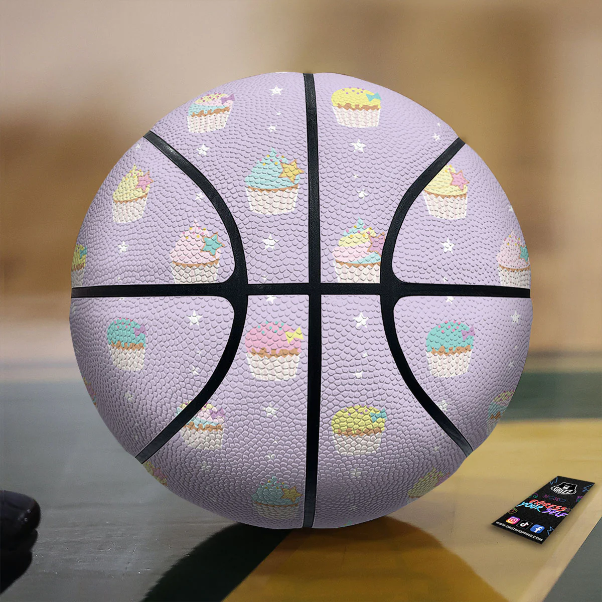 Cupcake Pastel Print Pattern Basketball