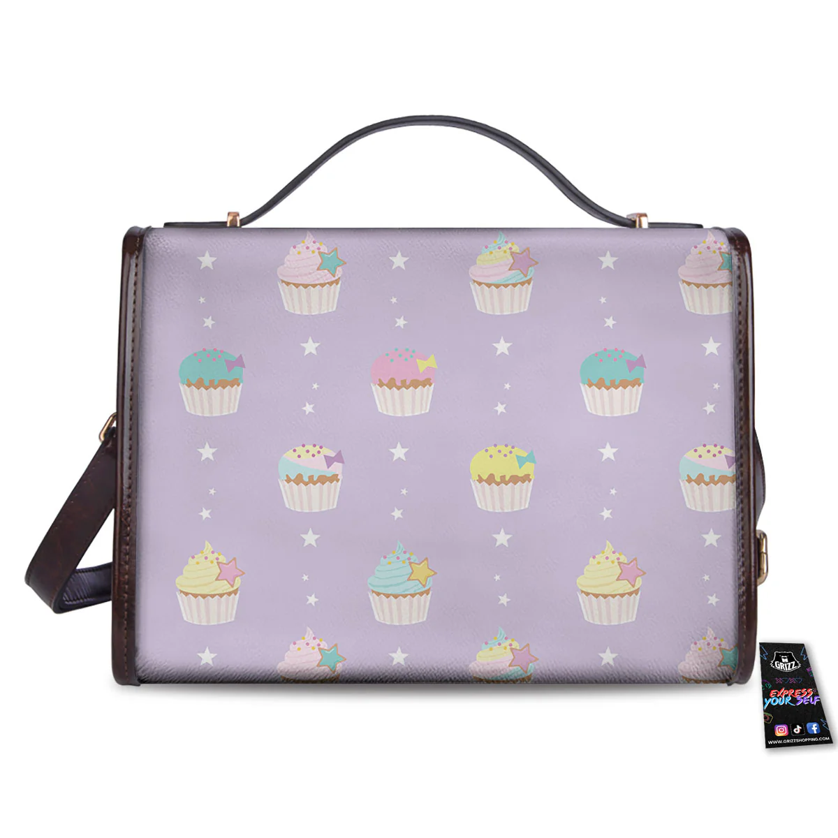 Cupcake Pastel Print Pattern Women's Satchel Bag - Image 2
