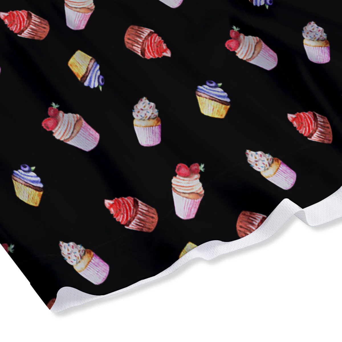 Cupcake Watercolor Print Pattern Mesh Shorts - Image 4