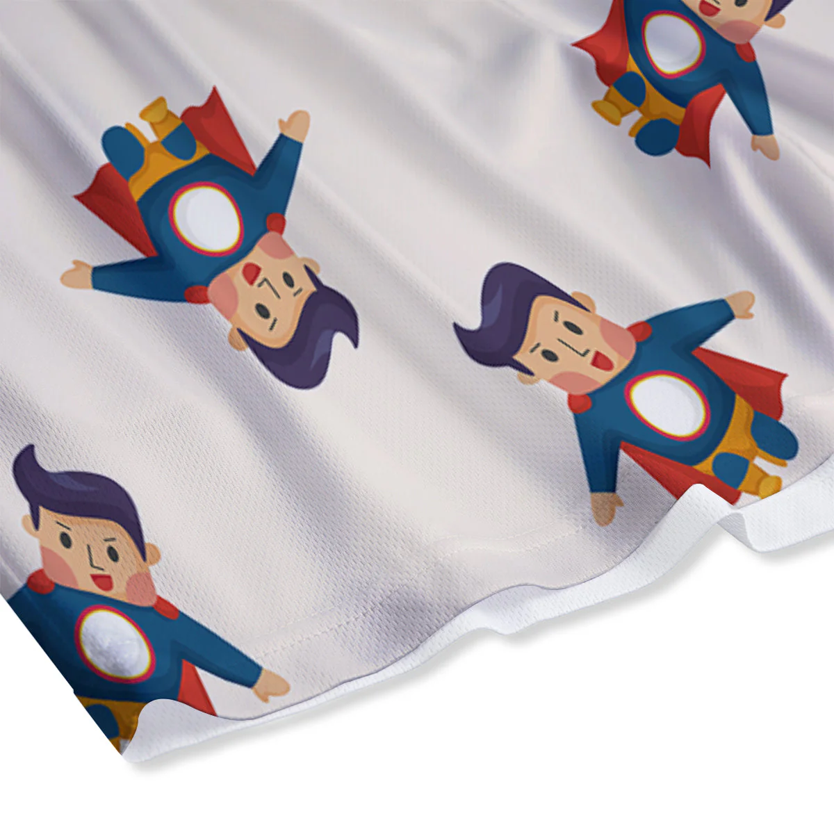Cute Baby Hero Print Pattern Mesh Shorts - Image 4