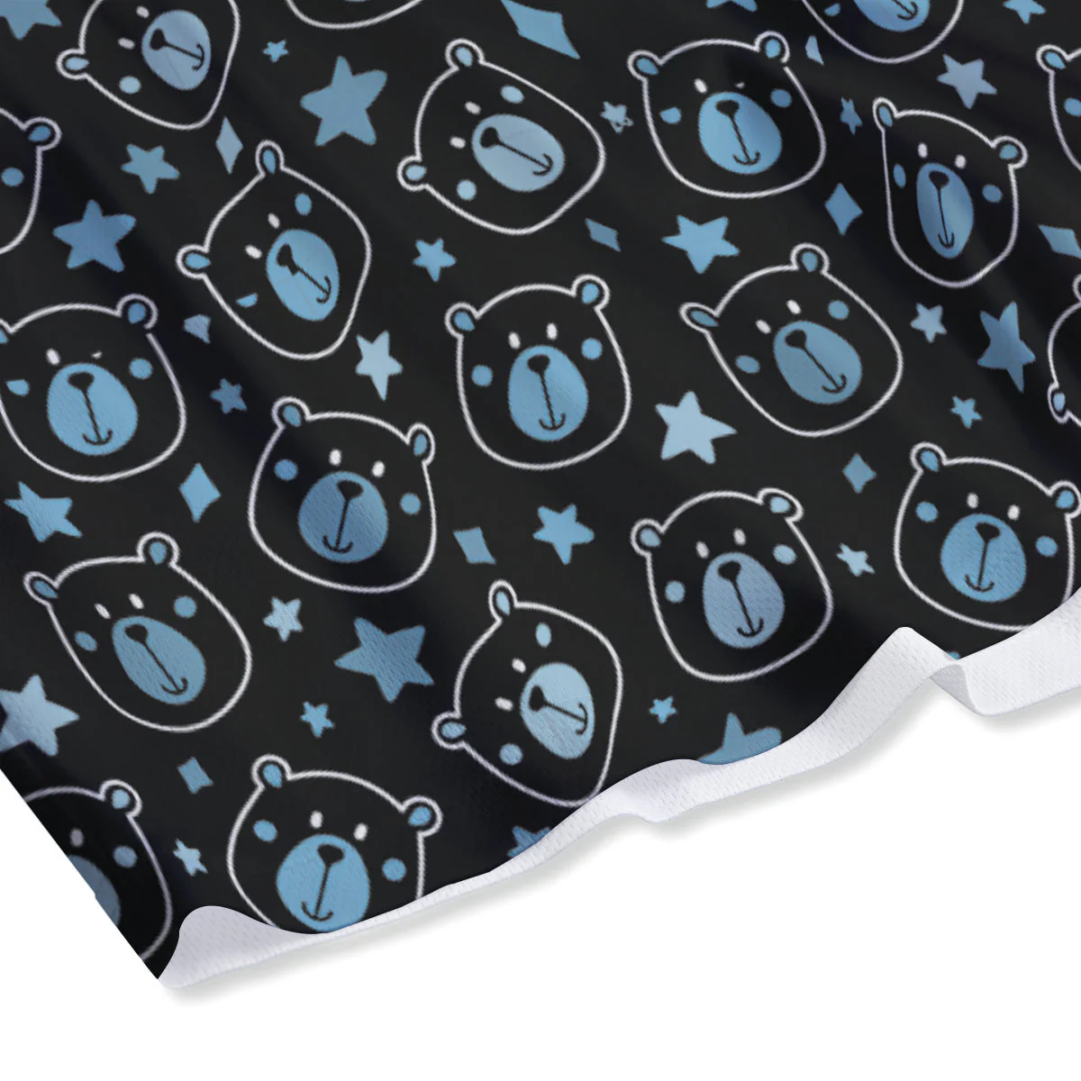 Cute Bear Black Print Pattern Mesh Shorts - Image 4