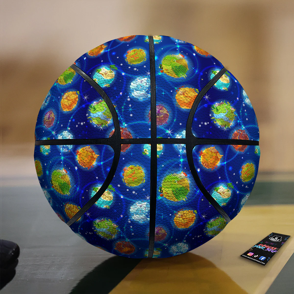 Cute Cartoon Planets Print Pattern Basketball