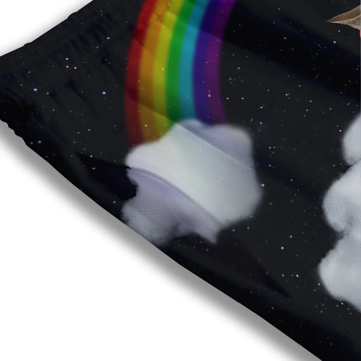 Cute Cat Unicorn Print Mesh Shorts - Image 3