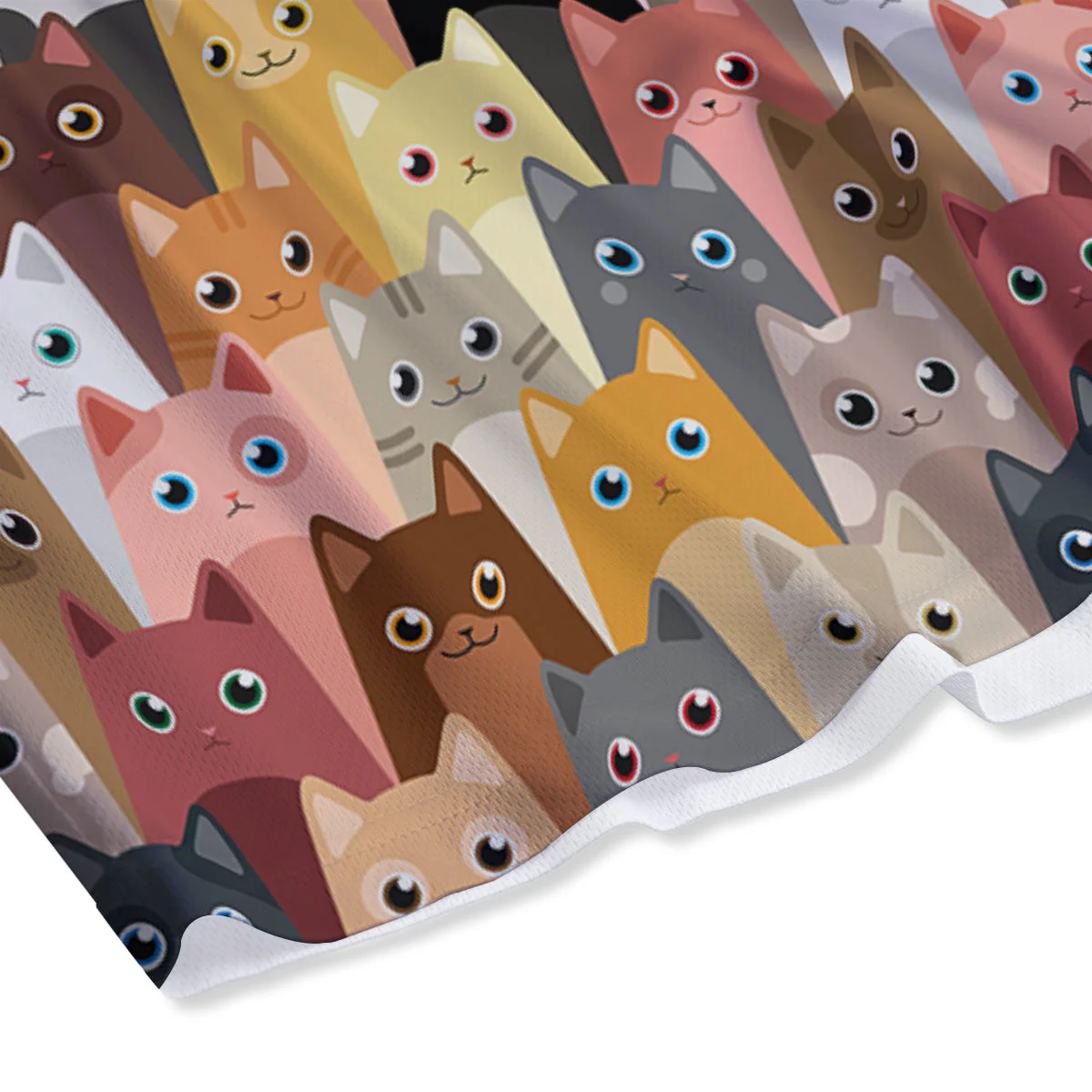 Cute Cats Cartoon Colorful Print Pattern Mesh Shorts - Image 4