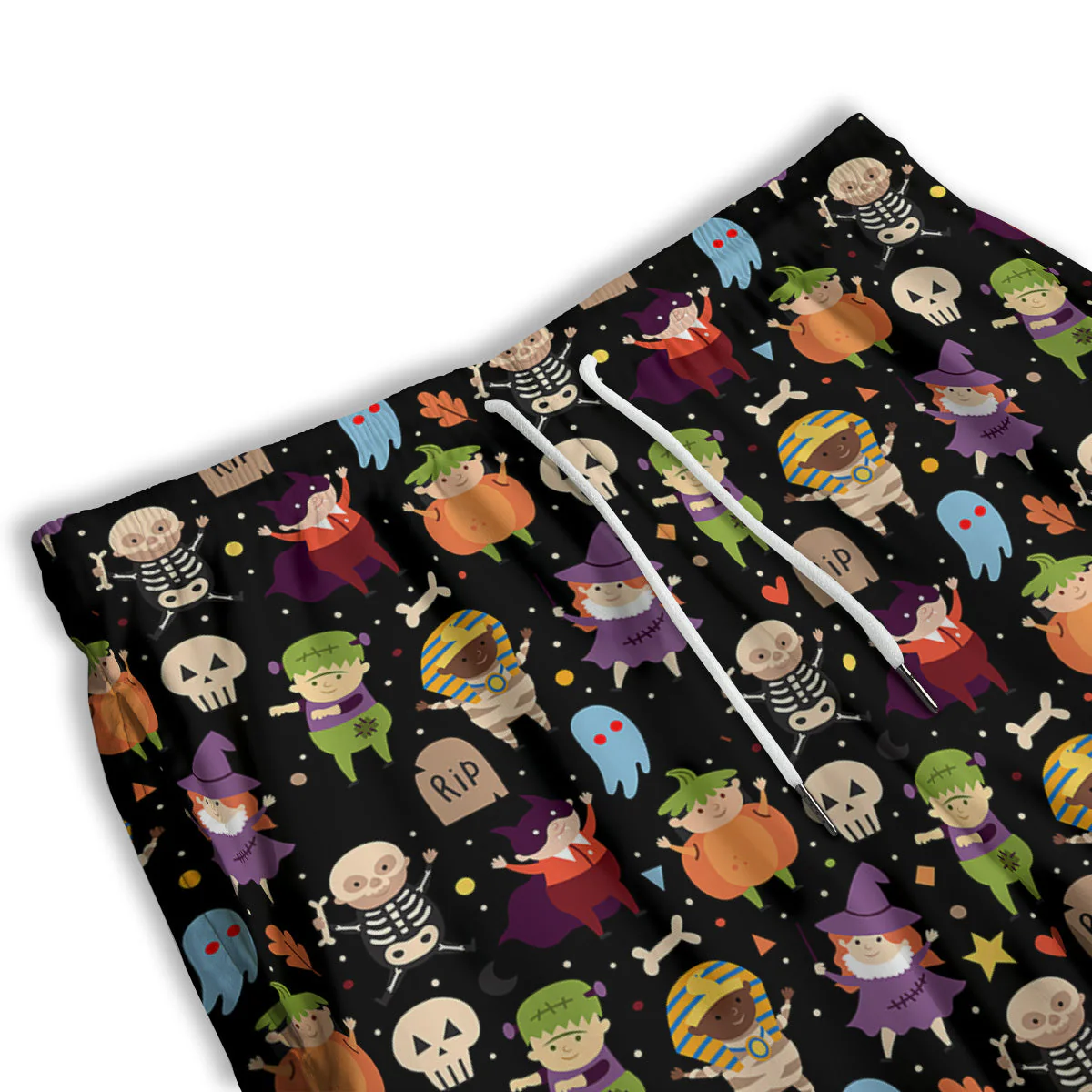 Cute Children Halloween Print Pattern Men's Athletic Shorts - Image 3