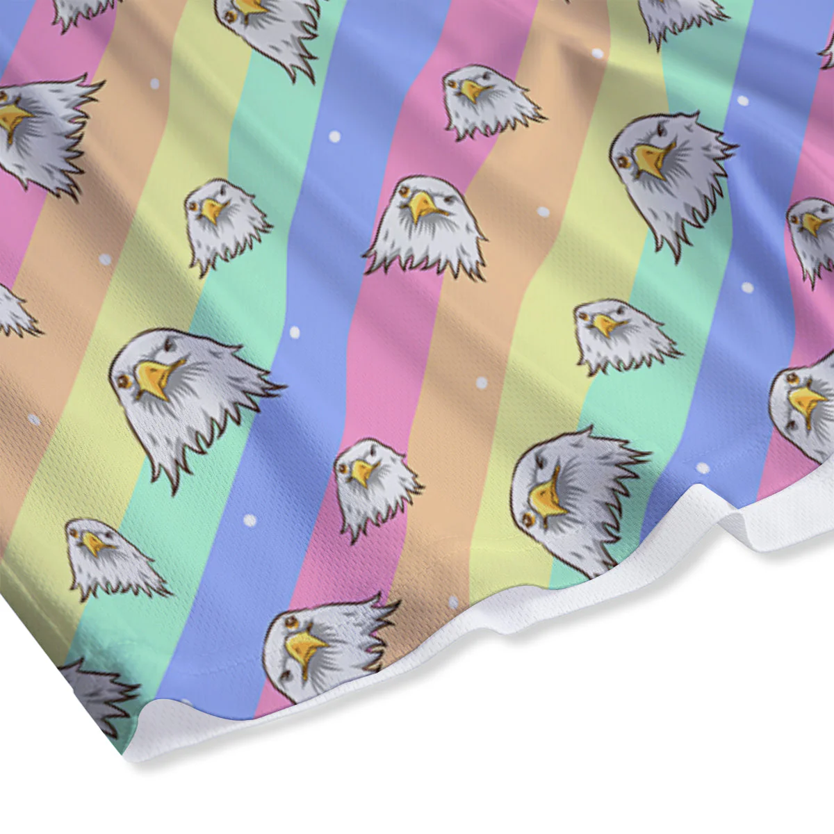 Cute Eagle Rainbow Print Pattern Mesh Shorts - Image 4