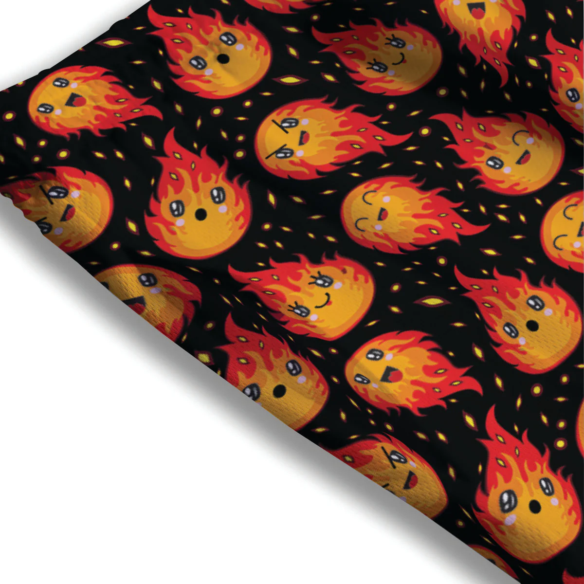 Cute Fire Cartoons Print Pattern Mesh Shorts - Image 3