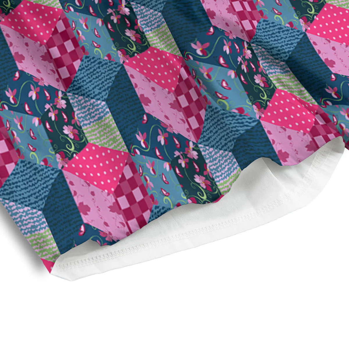 Cute Floral Patchwork Print Pattern Men's Athletic Shorts - Image 4