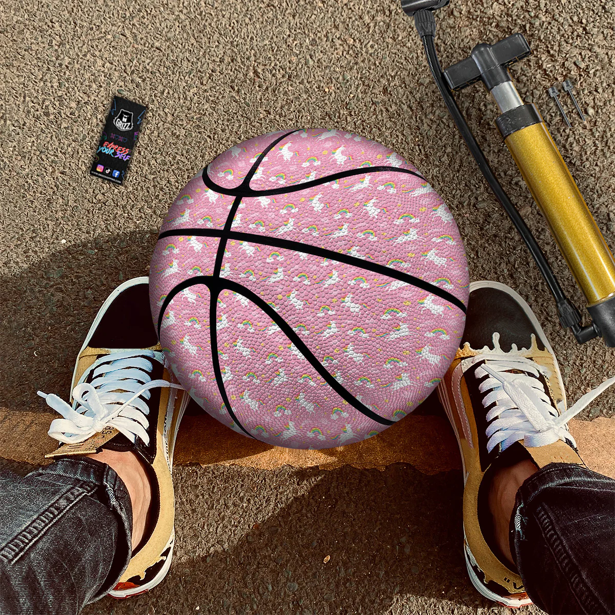 Cute Girly Unicorn Print Pattern Basketball - Image 2