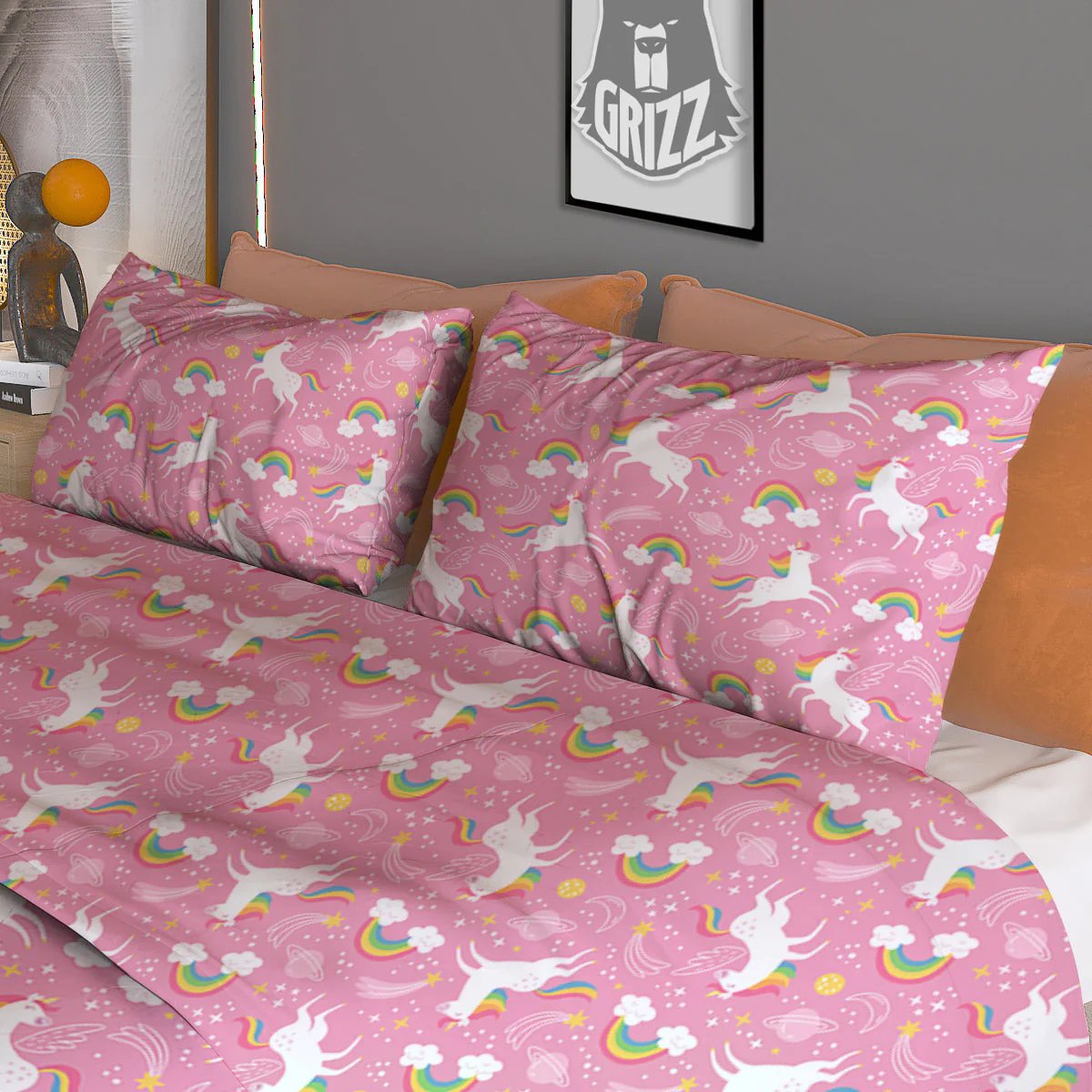 Cute Girly Unicorn Print Pattern Duvet Cover Bedding Set - Image 3