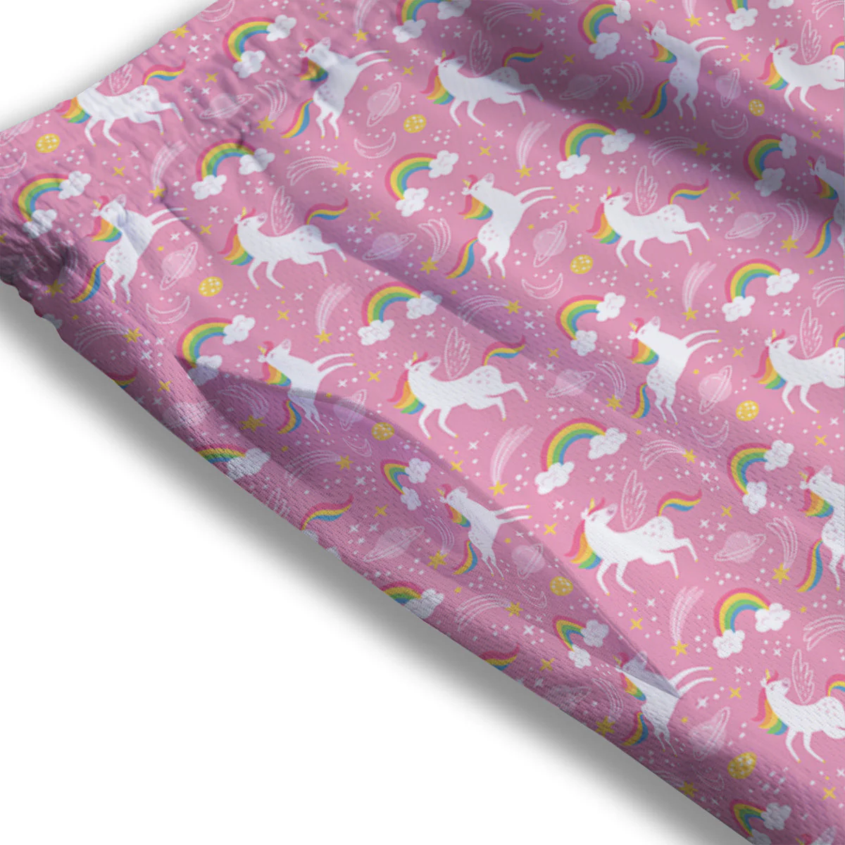 Cute Girly Unicorn Print Pattern Mesh Shorts - Image 3