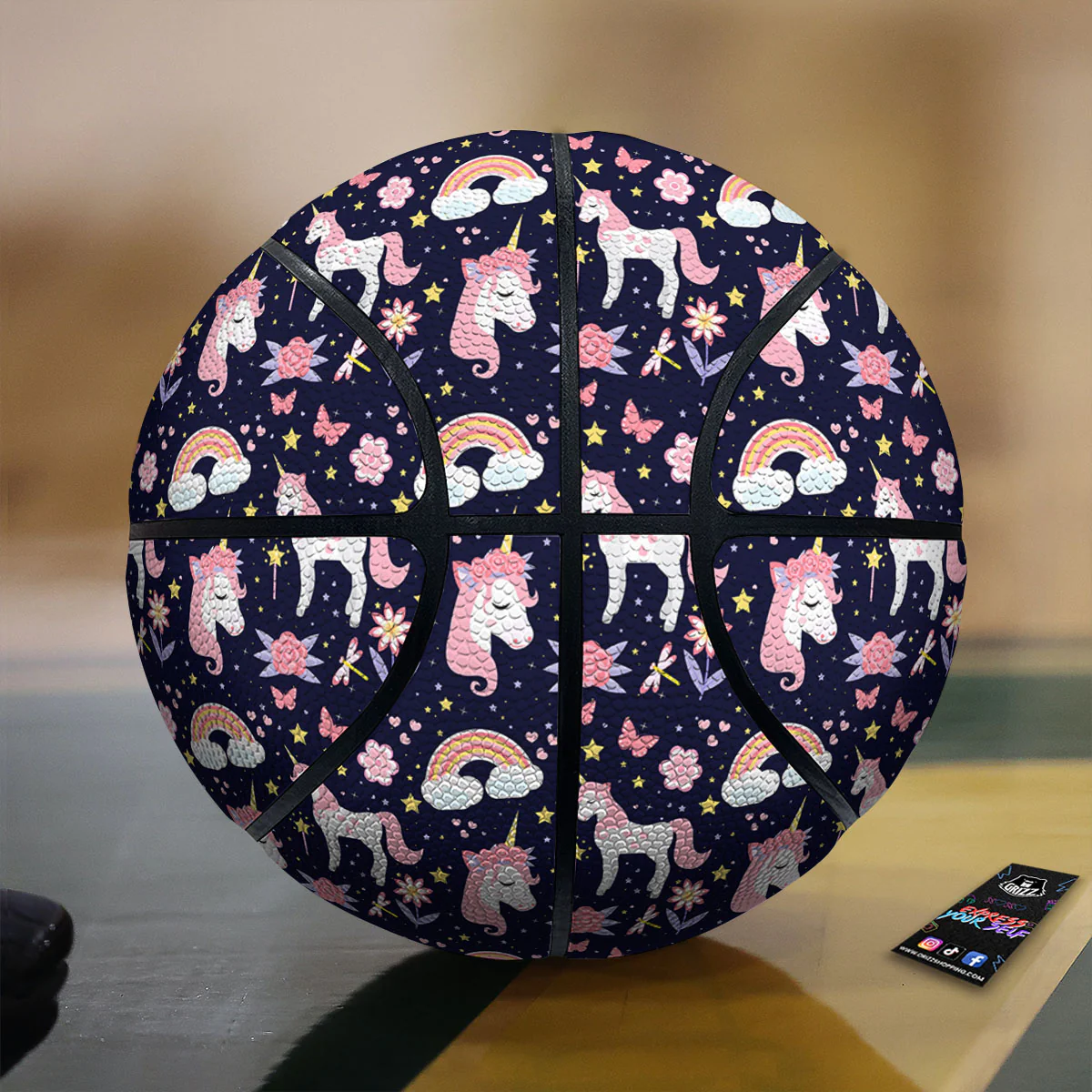 Cute Little Unicorn Print Pattern Basketball