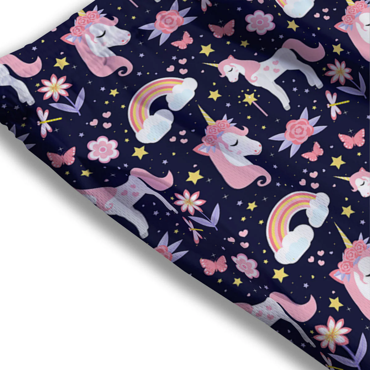 Cute Little Unicorn Print Pattern Mesh Shorts - Image 3