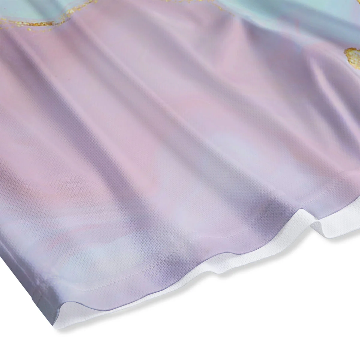 Cute Pastel Gold Marble Print Mesh Shorts - Image 4