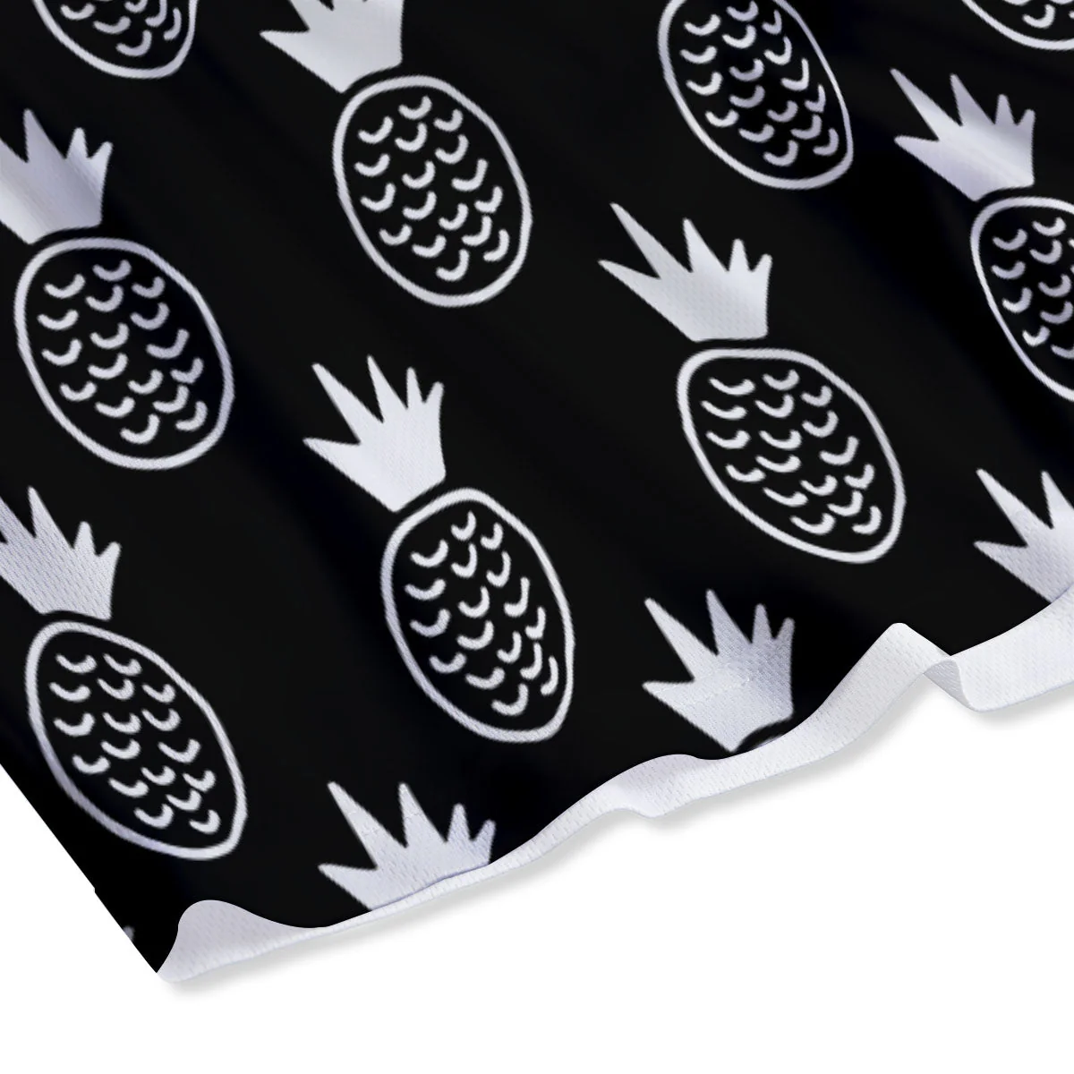 Cute Pineapple Black Print Pattern Mesh Shorts - Image 4
