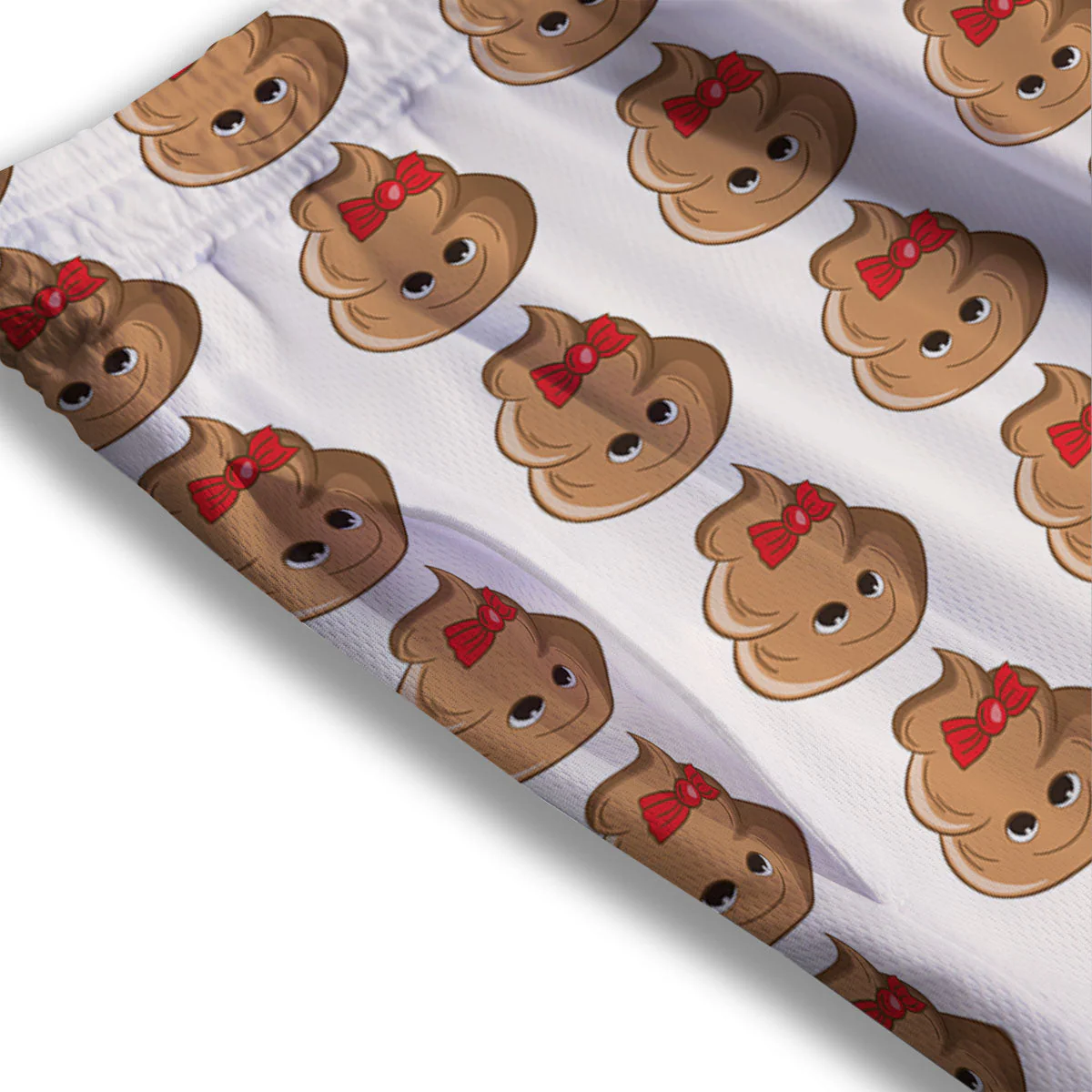 Cute Poop Print Pattern Mesh Shorts - Image 3