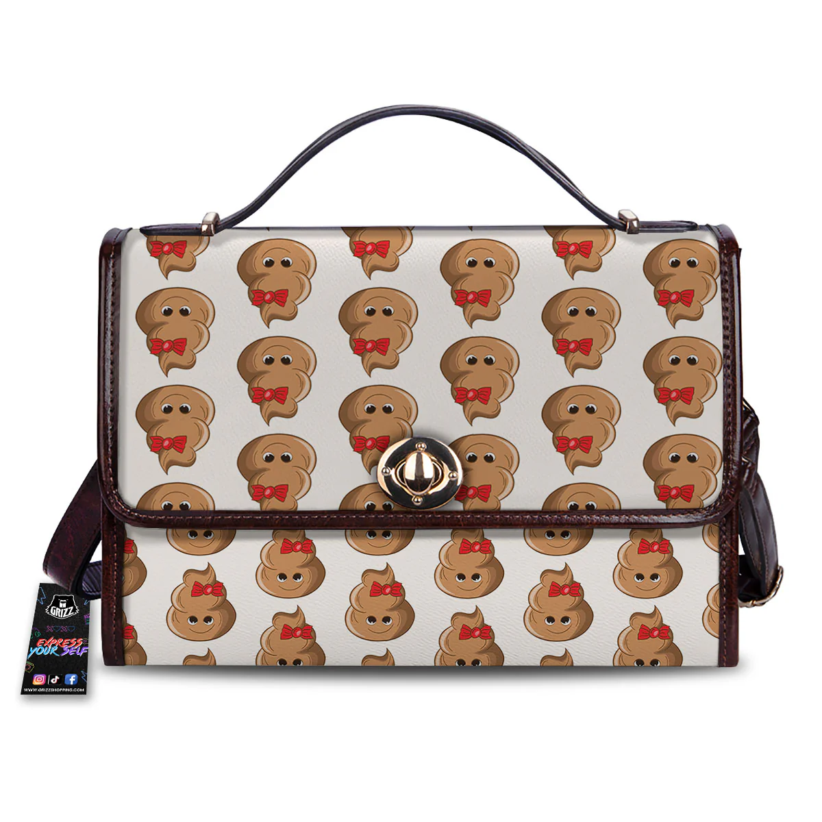 Cute Poop Print Pattern Women's Satchel Bag
