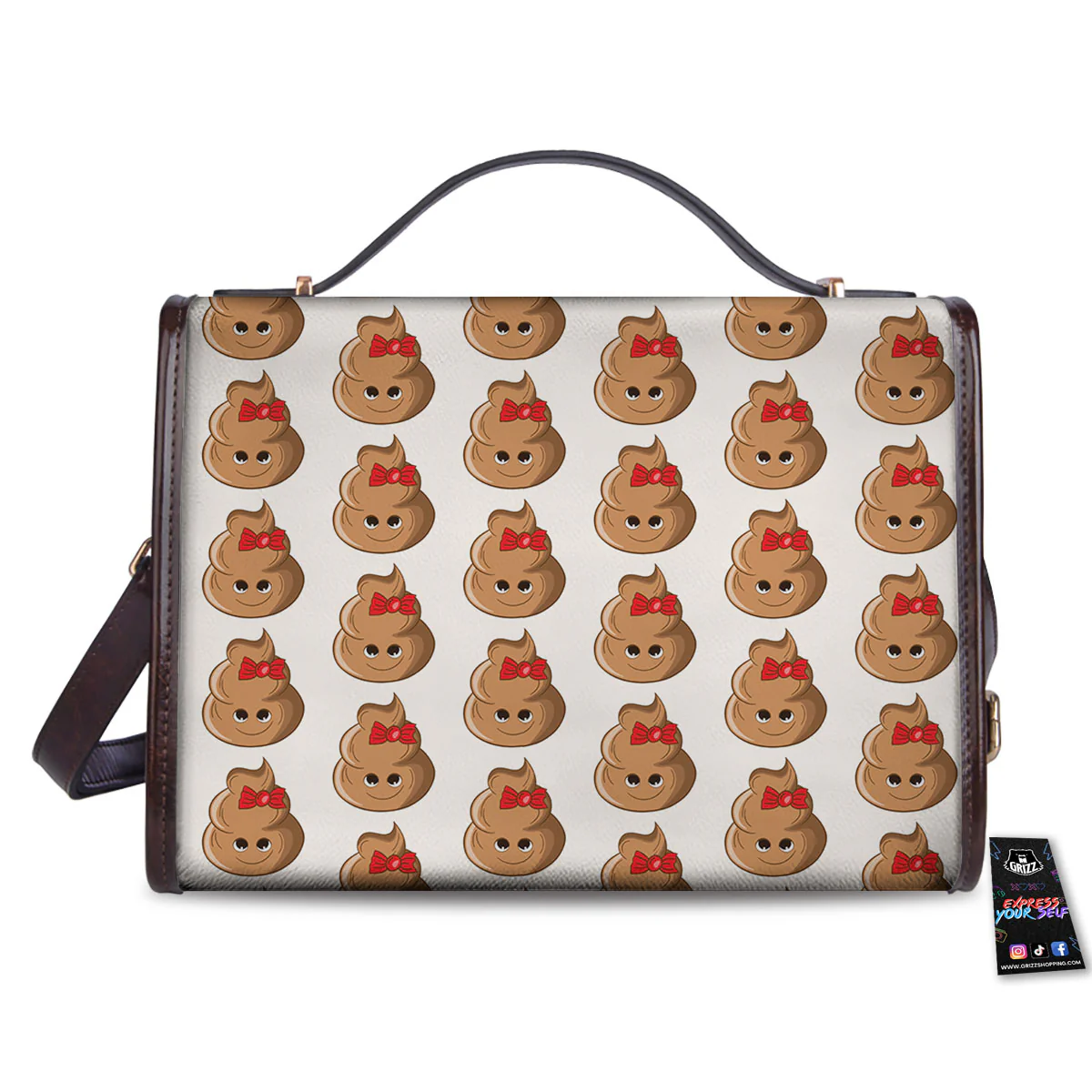 Cute Poop Print Pattern Women's Satchel Bag - Image 2