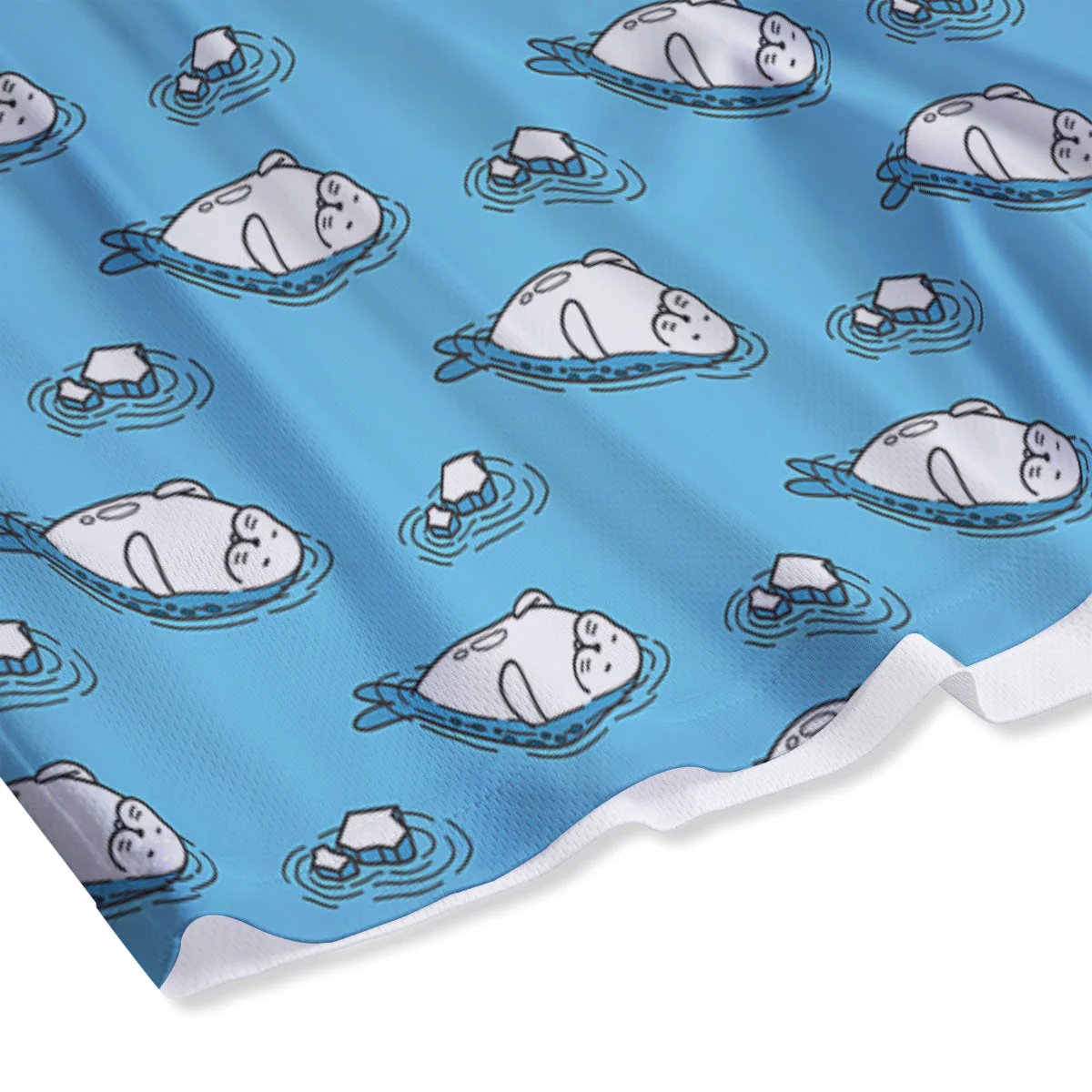 Cute Seal Swim Print Pattern Mesh Shorts - Image 4