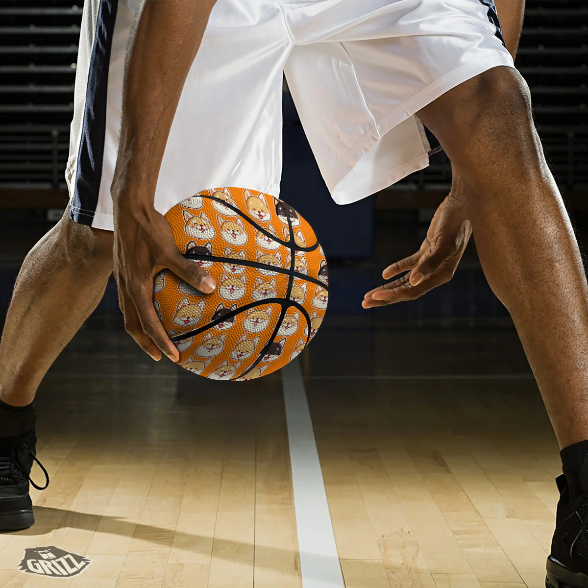 Cute Siberian And Cute Shiba Print Pattern Basketball - Image 3