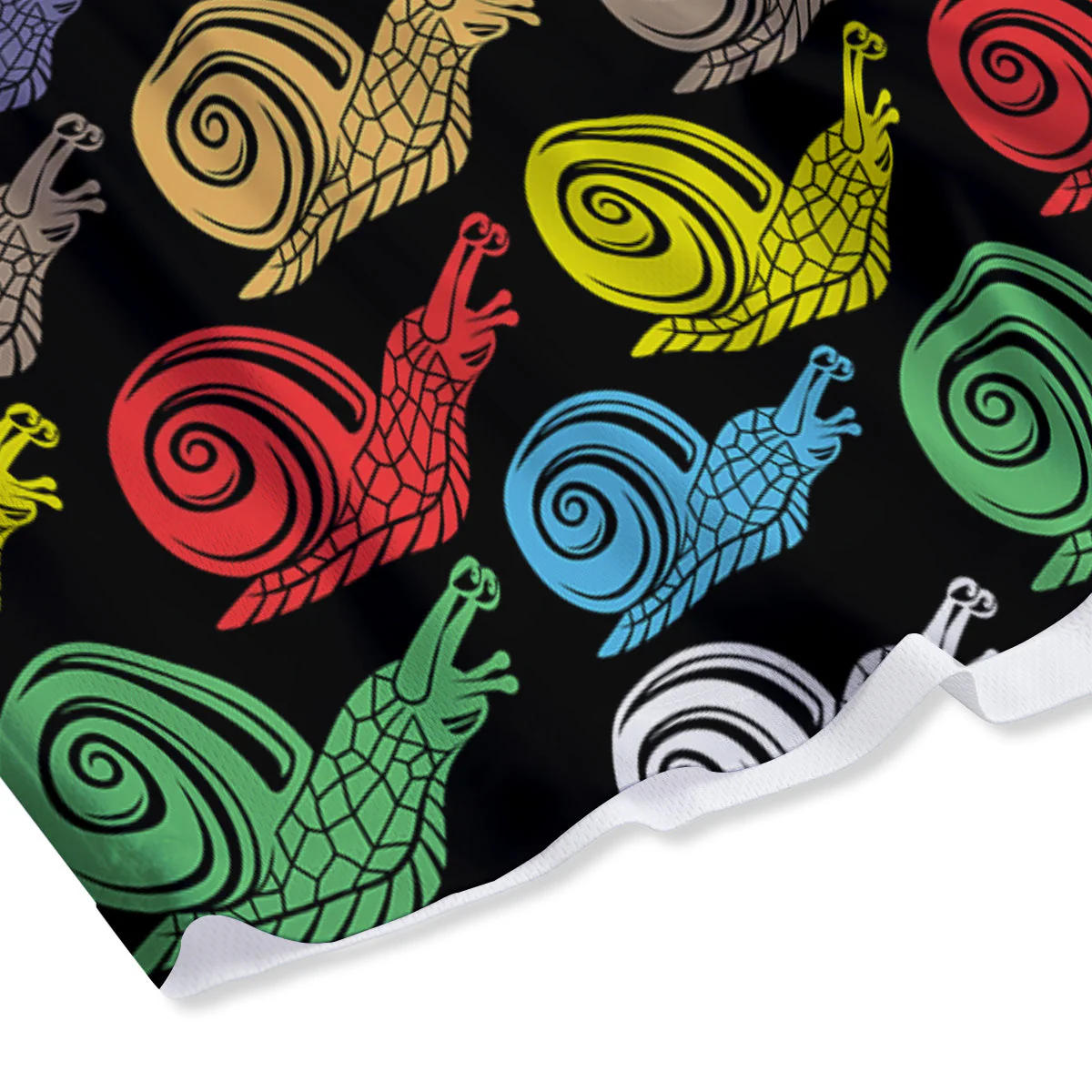 Cute Snails Colorful Print Pattern Mesh Shorts - Image 4