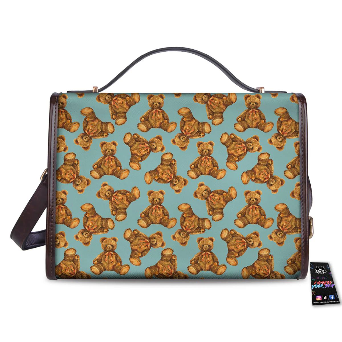 Cute Teddy Bear Print Pattern Women's Satchel Bag - Image 2