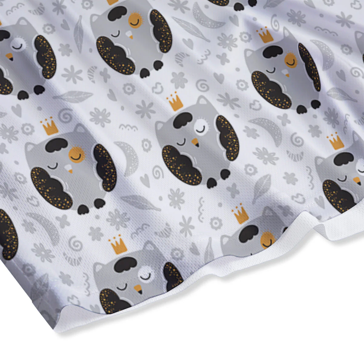 Cute White Grey Owl Print Pattern Mesh Shorts - Image 4