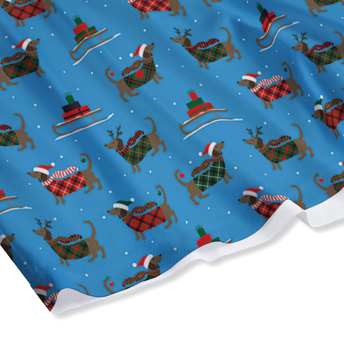 Dachshund Christmas Santa Print Mesh Shorts - Image 4