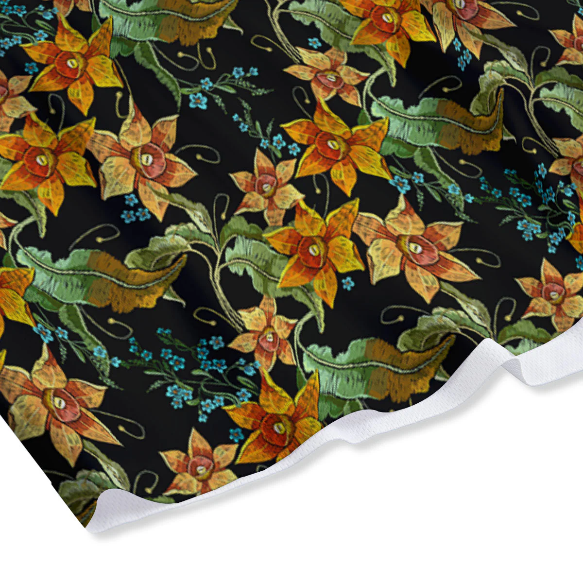 Daffodil Yellow And Black Print Pattern Mesh Shorts - Image 4