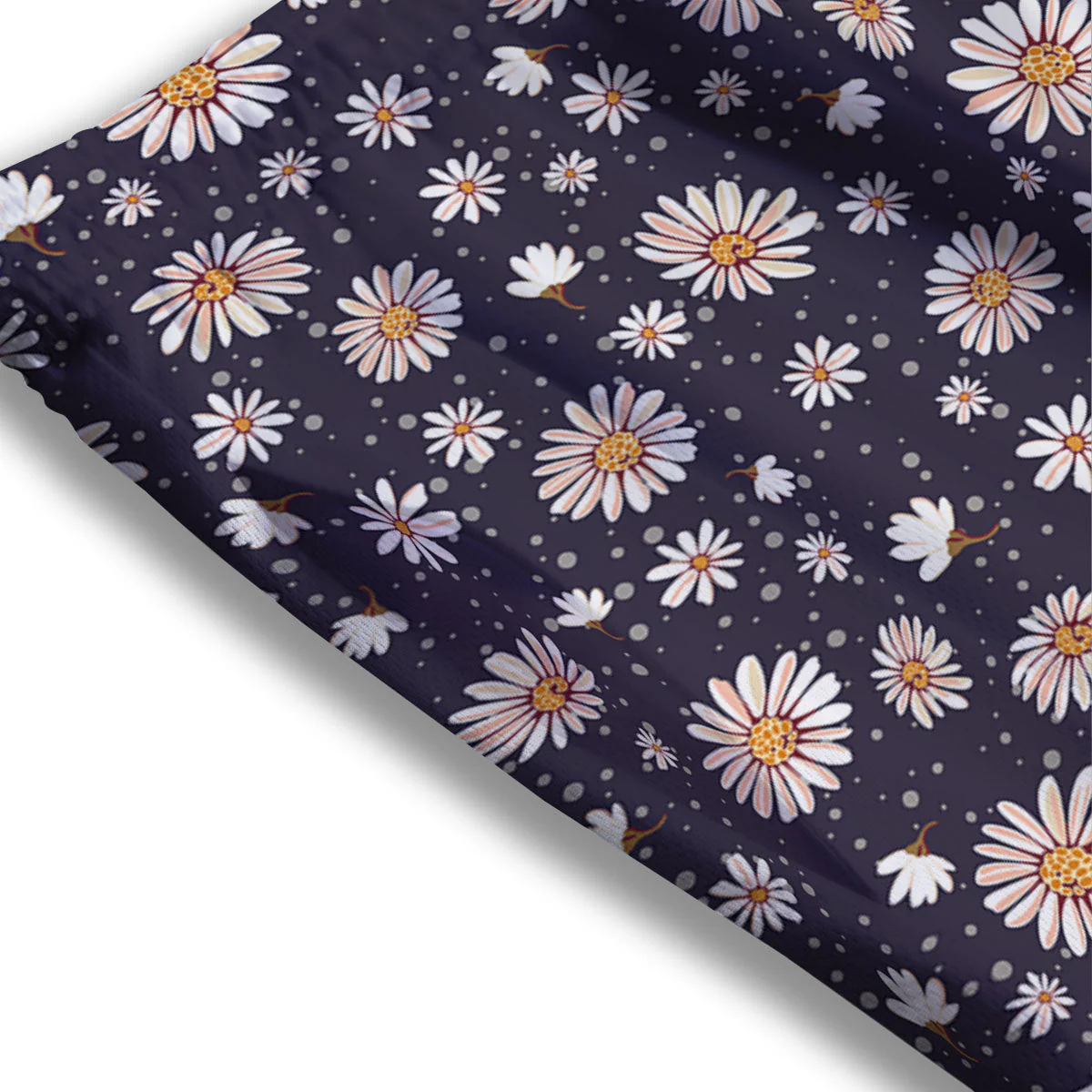Daisy Flower Polka Dot Print Pattern Mesh Shorts - Image 3