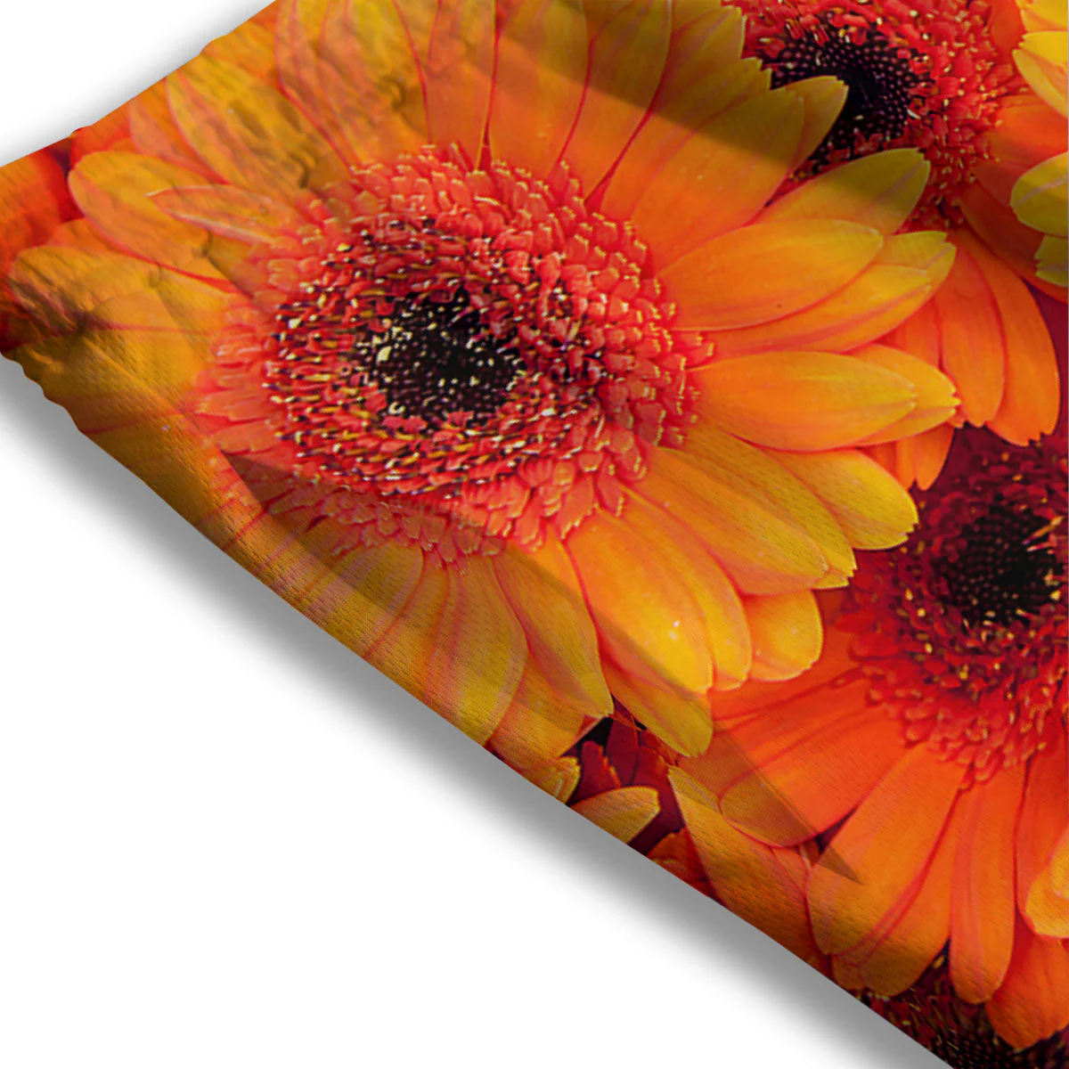 Daisy Orange Flower Print Mesh Shorts - Image 3