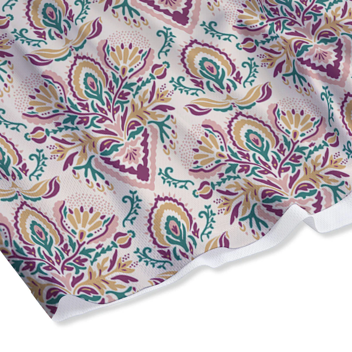 Damask Colorful Print Pattern Mesh Shorts - Image 4