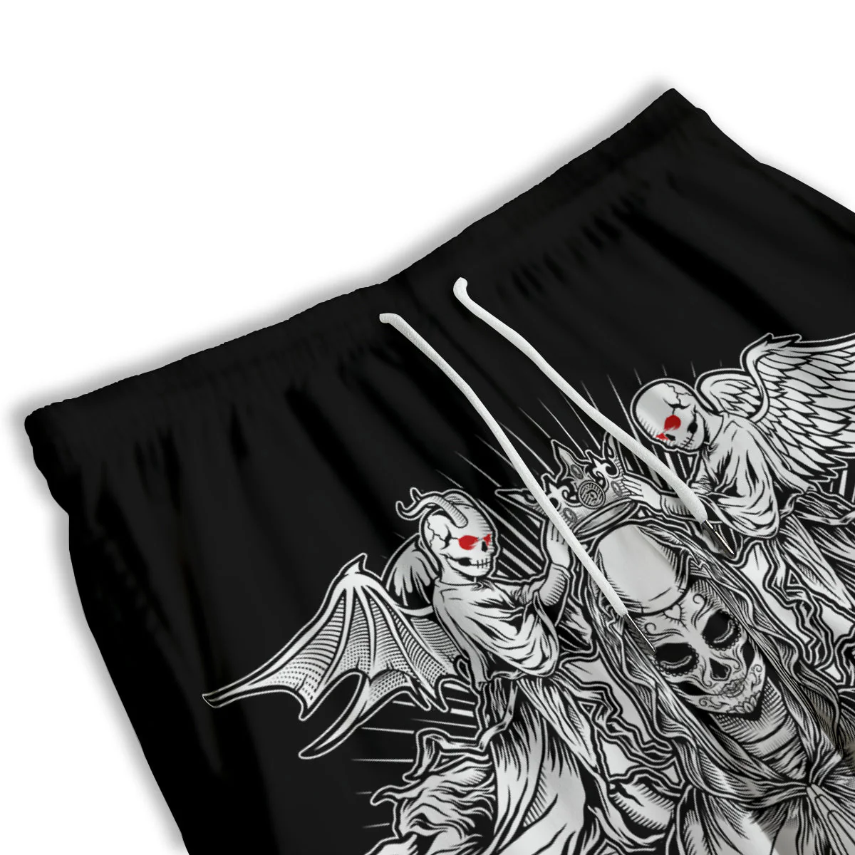Dark Angel Of Death Print Men's Athletic Shorts - Image 3