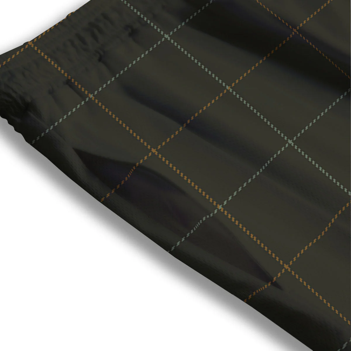 Dark Green Tattersall Print Pattern Mesh Shorts - Image 3