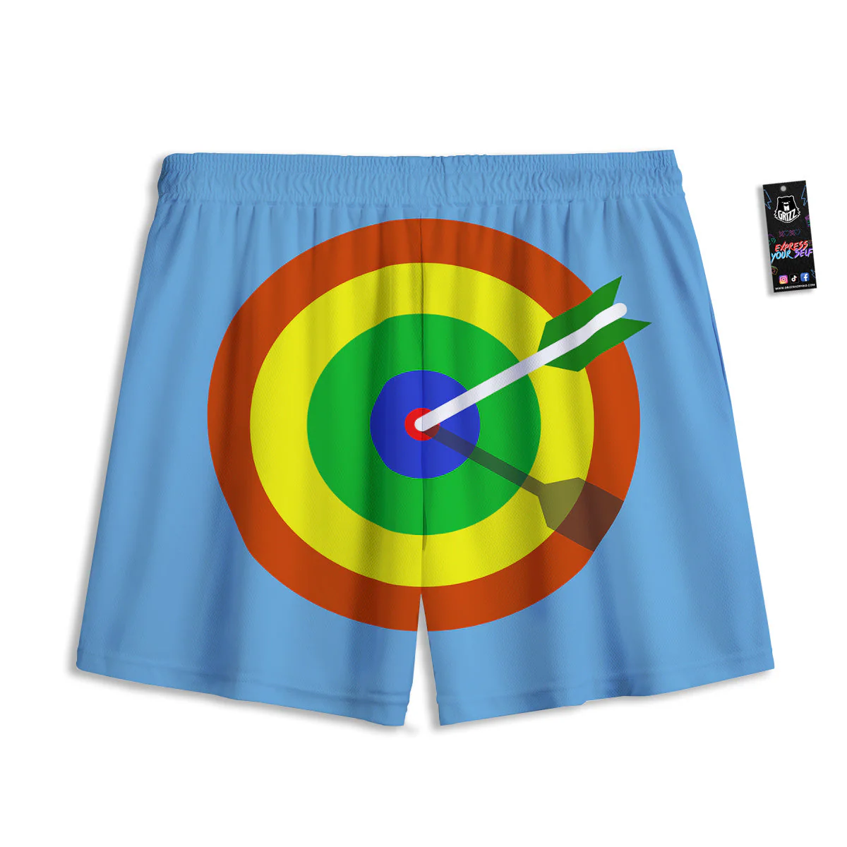 Dartboard And Colorful Darts Print Mesh Shorts - Image 2