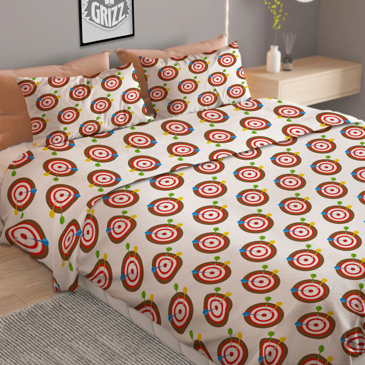 Dartboard Print Pattern Duvet Cover Bedding Set - Image 2