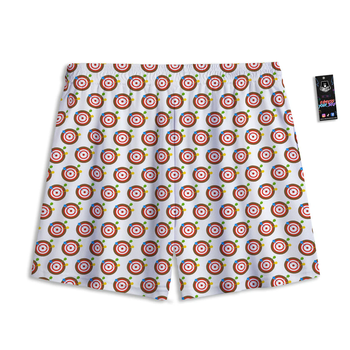 Dartboard Print Pattern Mesh Shorts - Image 2