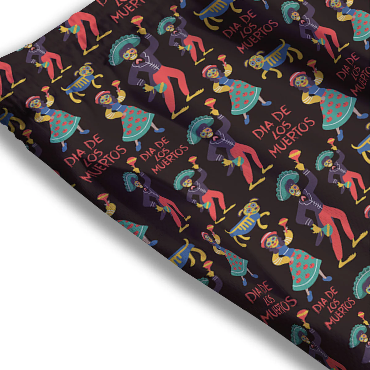 Day Of The Dead Dia De Los Muertos Print Pattern Mesh Shorts - Image 3